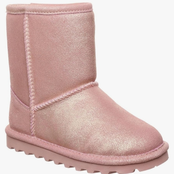 BEARPAW Elle Exotic Youth Classic Suede Pink Glitter boots new - Picture 11 of 11